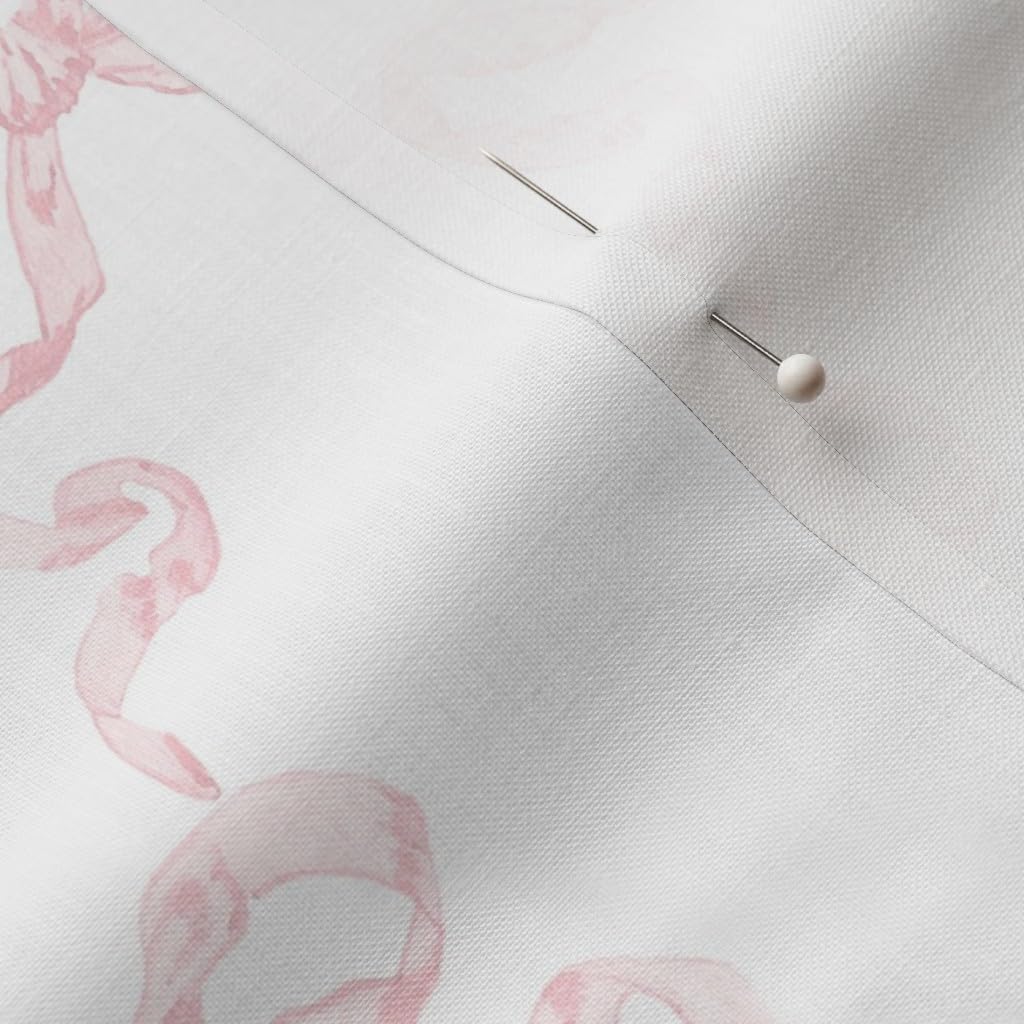 Spoonflower Fabric - Ribbon Lattice Pink On White Small Scale Victorian Vintage Printed on Petal Cotton Fabric Fat Quarter - Sewing Quilting Apparel Crafts Decor