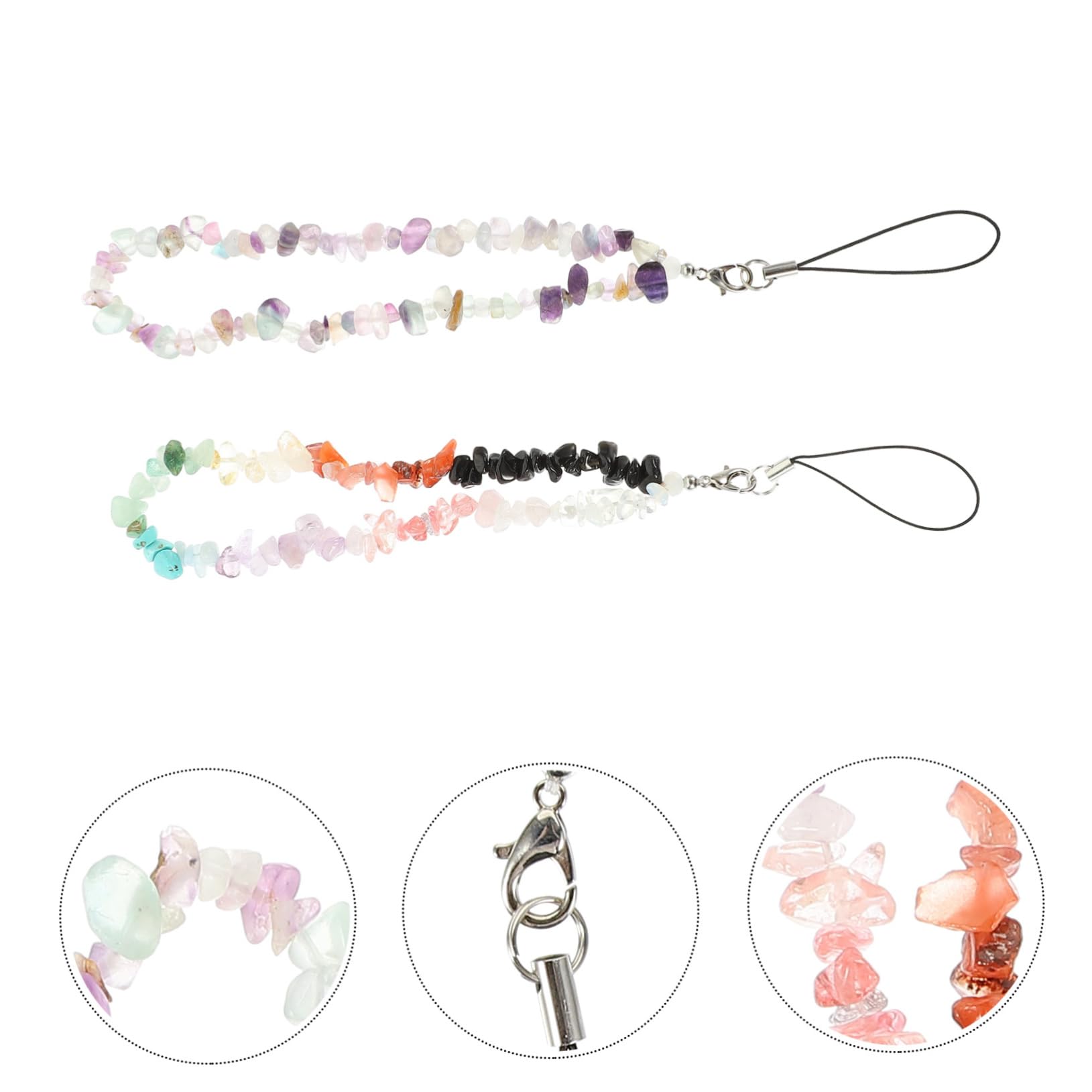 DOITOOL 8piezas Cadena De Teléfono Beads Cuerda Antideslizante Para Móvil Accesorio Decorativo y Práctico Para Llevar Teléfonos Cámaras y Llaves
