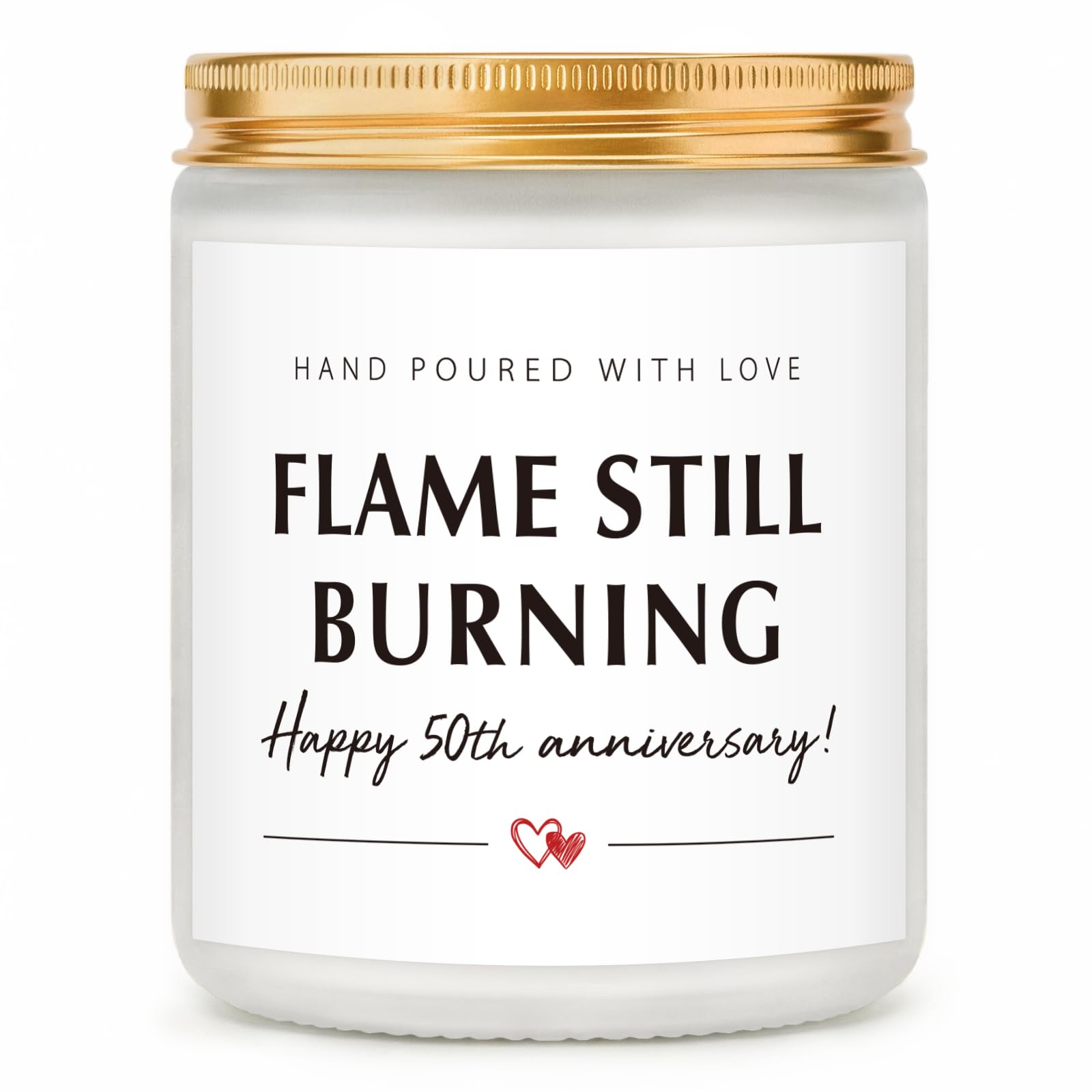 Giftasy 50th Wedding Anniversary Candle Gifts - Handmade Lavender Candle - Golden Wedding Anniversary Romantic Gifts for Parents Mum Dad Couple, Home Decorations Presents