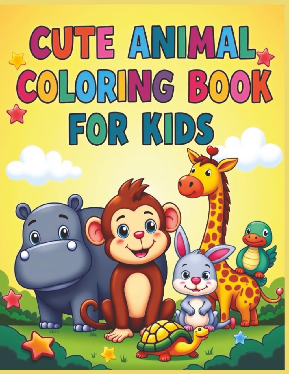 Cute Animal Coloring Book For kids: 100 Fun & Easy Pages for Little Artists
