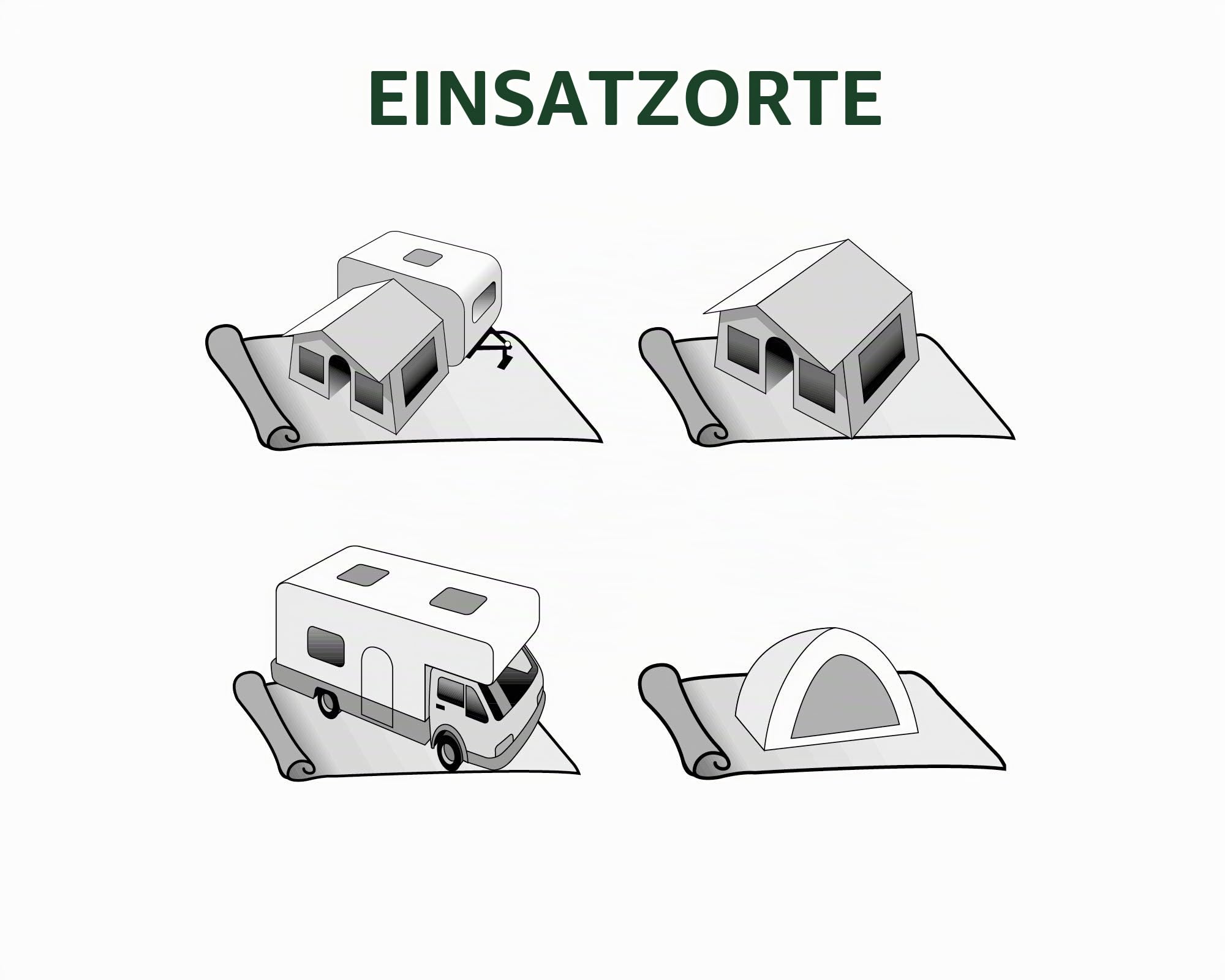 Brunner Zeltteppich Balmat Premium, 7 x 2,5 m grau, weiß