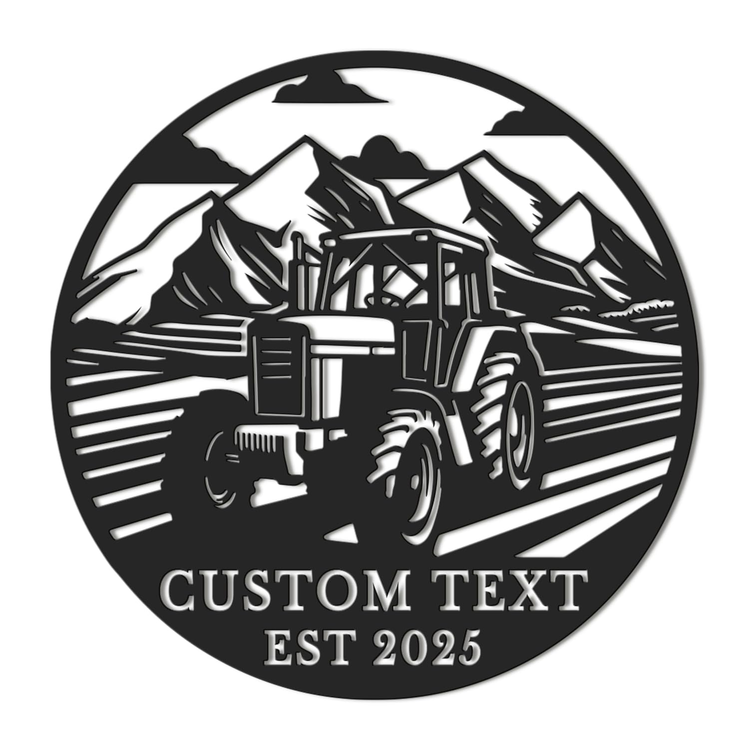 Custom Tractor Driver Metal Wall Art,Personalized Farm Tractor Name Sign, Home Decor Farm Truck Decoration Birthday Gift for farmer,Black Metal Wall Art Decor,Custom Your Name Signs (Style-1)