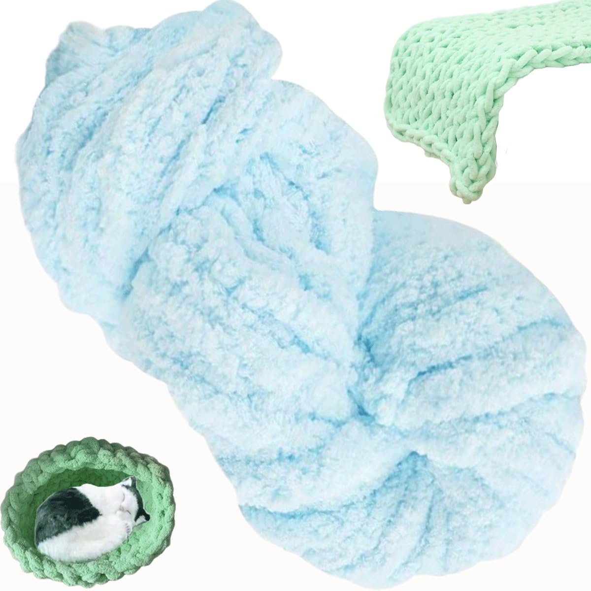 Chunky Wool Yarn 250g × 1,2,5,10, Knitting Wool Yarn Coarse Yarn Knitting Yarn for Crochet, 2cm Soft Chunky Yarn for Yarn Projects Making Bags Hats Blankets Pillow Cushion Cat Bed(23#,1 roll(250g))