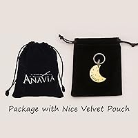 Vista 8 de Anavia Starry Sky Theme Pet ID Tags in Half Moon & Star Shape, Personalized Dog Name Tag Cat Tag, Glossy Stainless Steel Gold Plated Black Rainbow