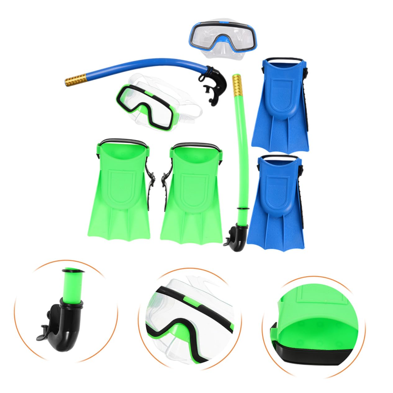 Healifty Gafas de Buceo Máscara de Snorkel para Equipo Compacto y Ligero Aletas Cortas para Nadar Snorkel para Principiantes