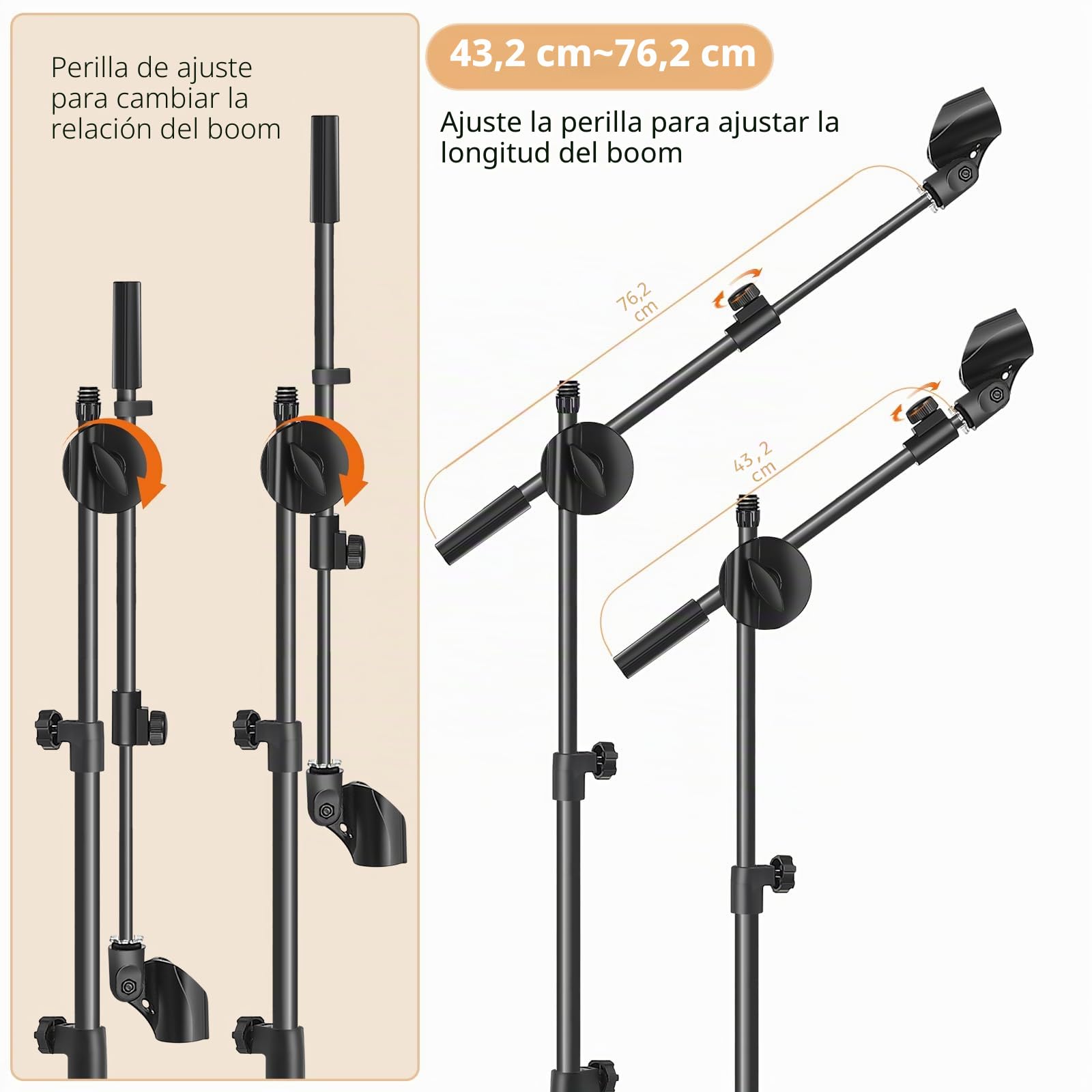 Soporte de Micrófono 6 en 1 - Cuello de Cisne Con Clips para Tableta y Teléfono - Conmutación Libre Con Bolsa