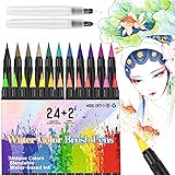 PERFEKT AQUARELL EFFEKT:Im Gegensatz zu anderen Aquarellstifte,Unser Wasserfarben pinselstift einen Rendering- und Aquarell effekt erzeugen und den Farbverlaufseffekt anzeigen. Das Paiting oder Zeichnen wird schöner und attraktiver,die beste Wahl für Zeichnungsliebhaber.