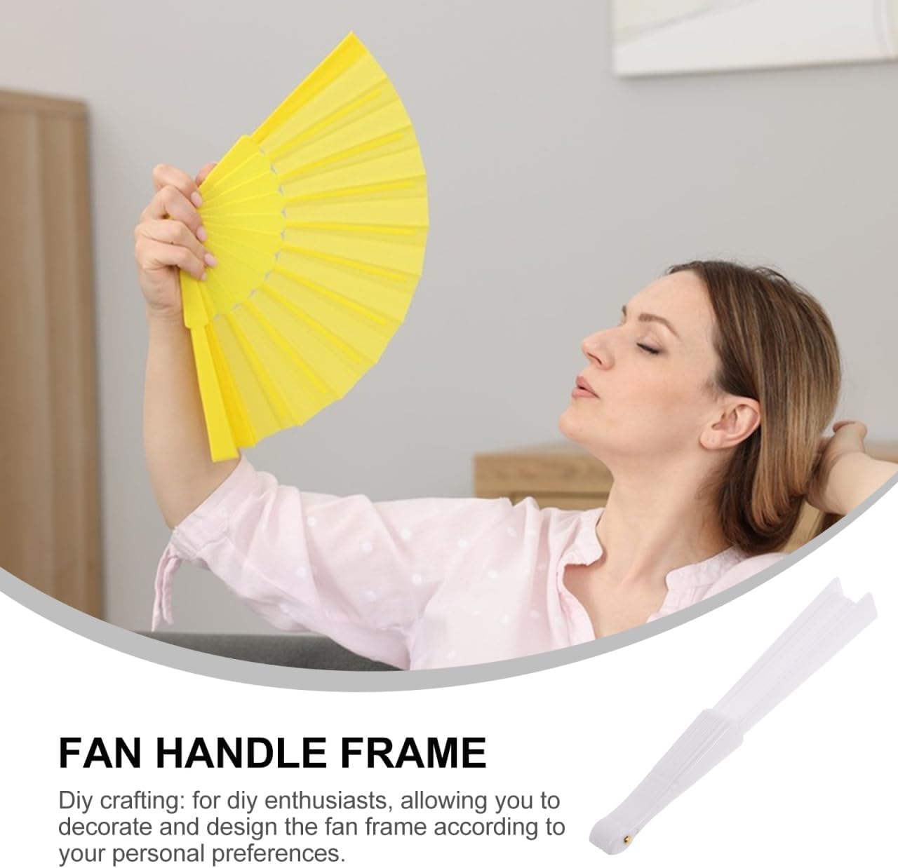 ABOOFAN Hand Fan Frame 9.05In Foldable Fan Ribs for DIY Crafting Portable Japanese Chinese Skeleton for Sewing Art Wall Decoration image 2