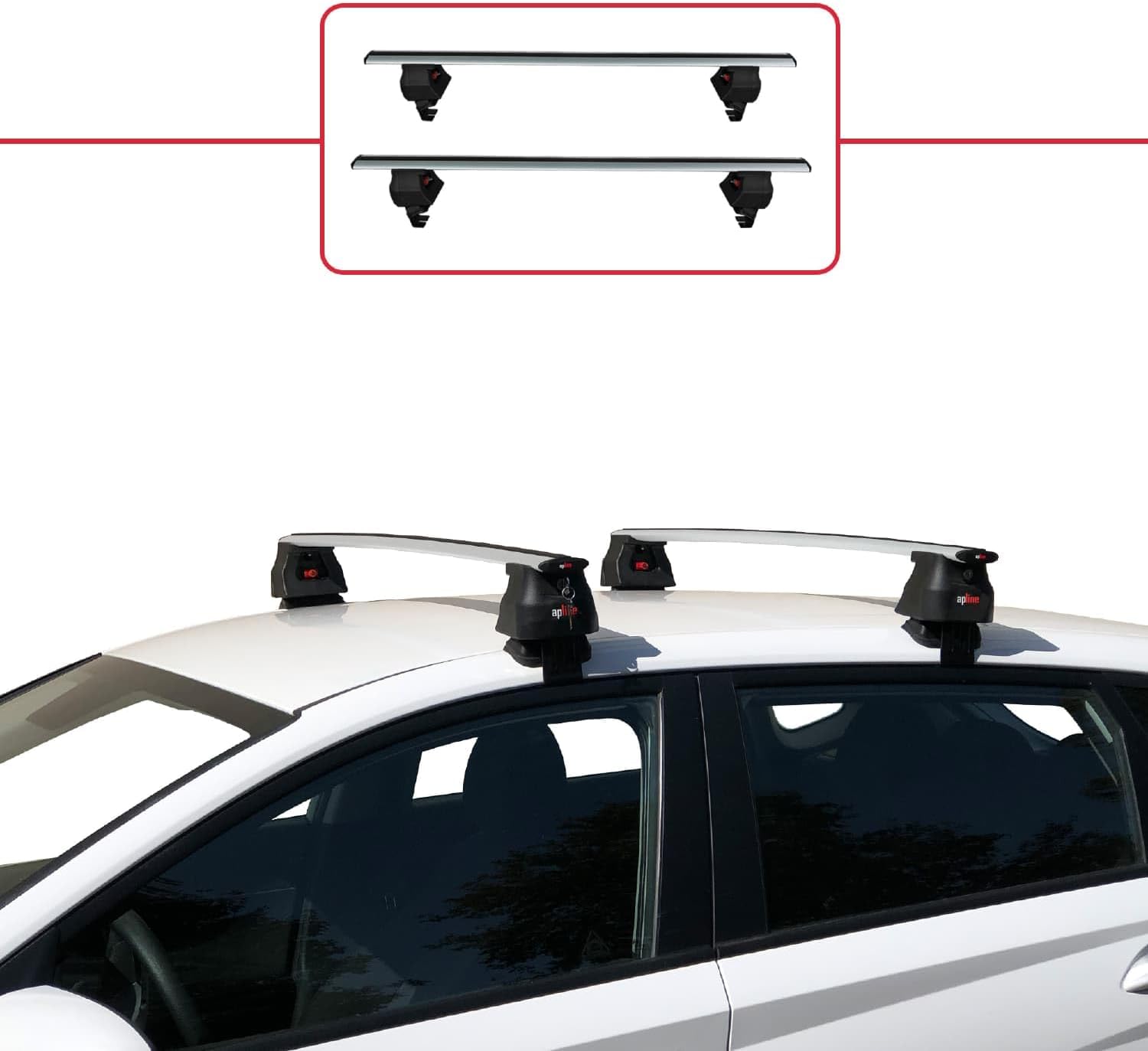 Compatible with Hyundai i20 III (BC3) 2020-2026 ACE-4 Car Roof Rack Cross Bar Grey Aluminium 2 Bars
