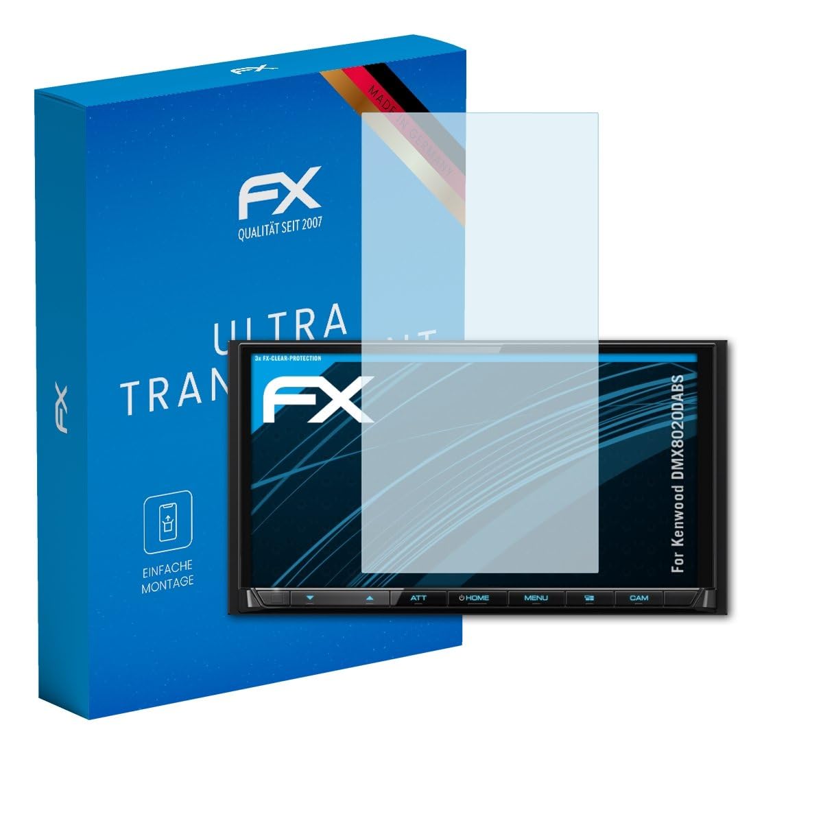 atFoliX Screen Protection Film compatible with Kenwood DMX8020DABS Screen Protector, ultra-clear FX Protective Film (3X)