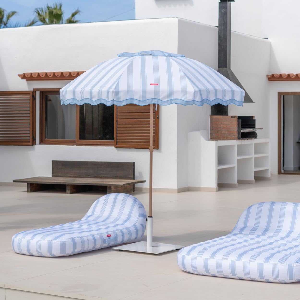 Flamingueo Sombrilla Playa, Piscina, Terraza Exterior, Protección UPF 50+, Altura y Orientación Regulable, Funda de Transporte, Poliéster