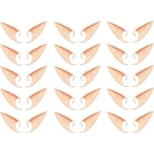 15 Pairs Cosplay Fairy Pixie Elf Ears, Soft Ears for Party Dress Up, Costume Masquerade Accessories, Halloween Elven Vampire Fairy Ears, Long Style