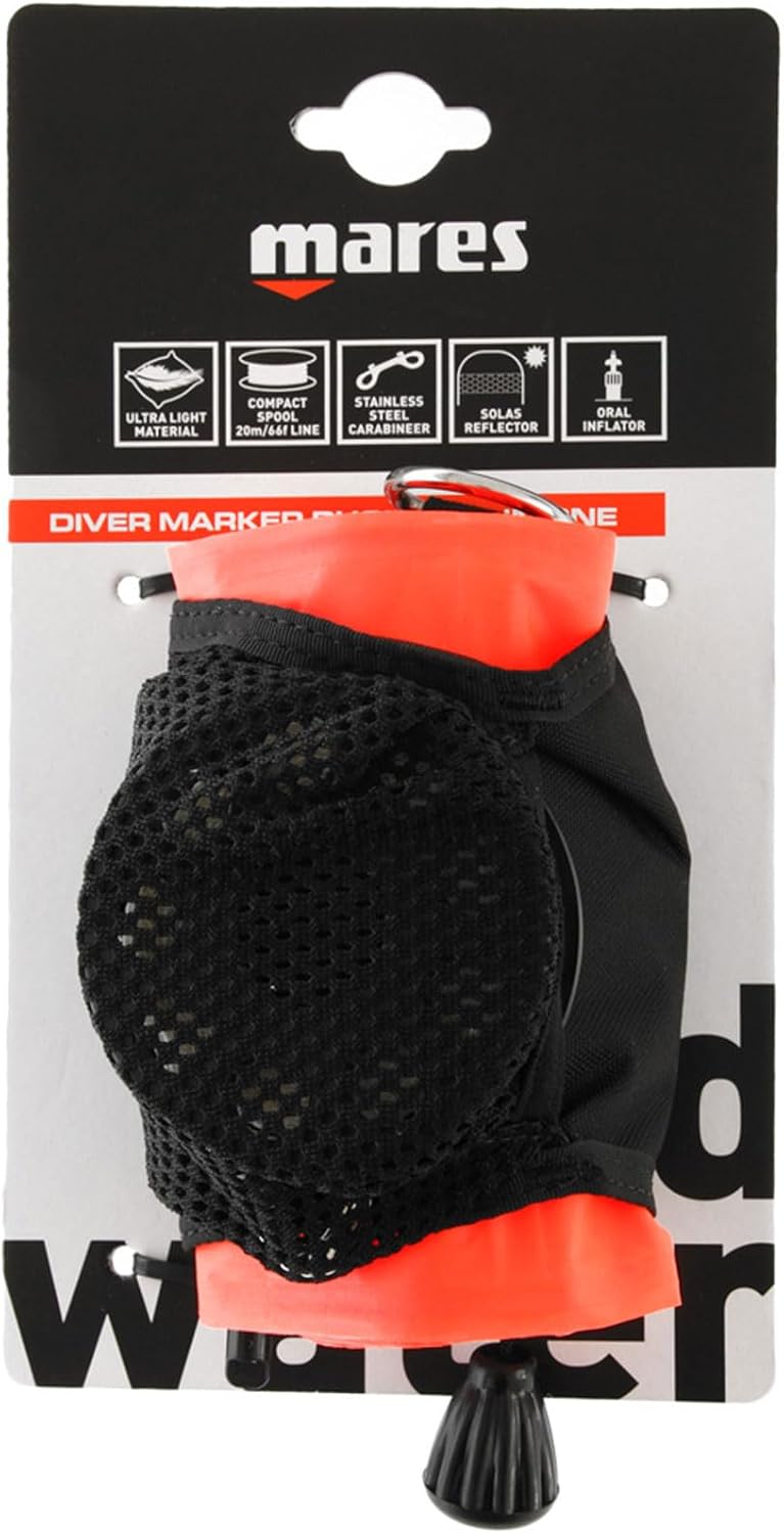 Mares Diver Marker Buoy - All in One | 180cm Height Highly Visible Scuba Diving Surface Marker Buoy (DSMB)
