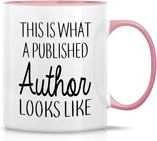 Retreez Funny Mug - This is What Published Author Looks Like Literary Novel Writer 11 Oz Ceramic Coffee Mugs - Funny, Sarcastic, Inspirational birthday gifts - White Mug with Pink Handle and Inner