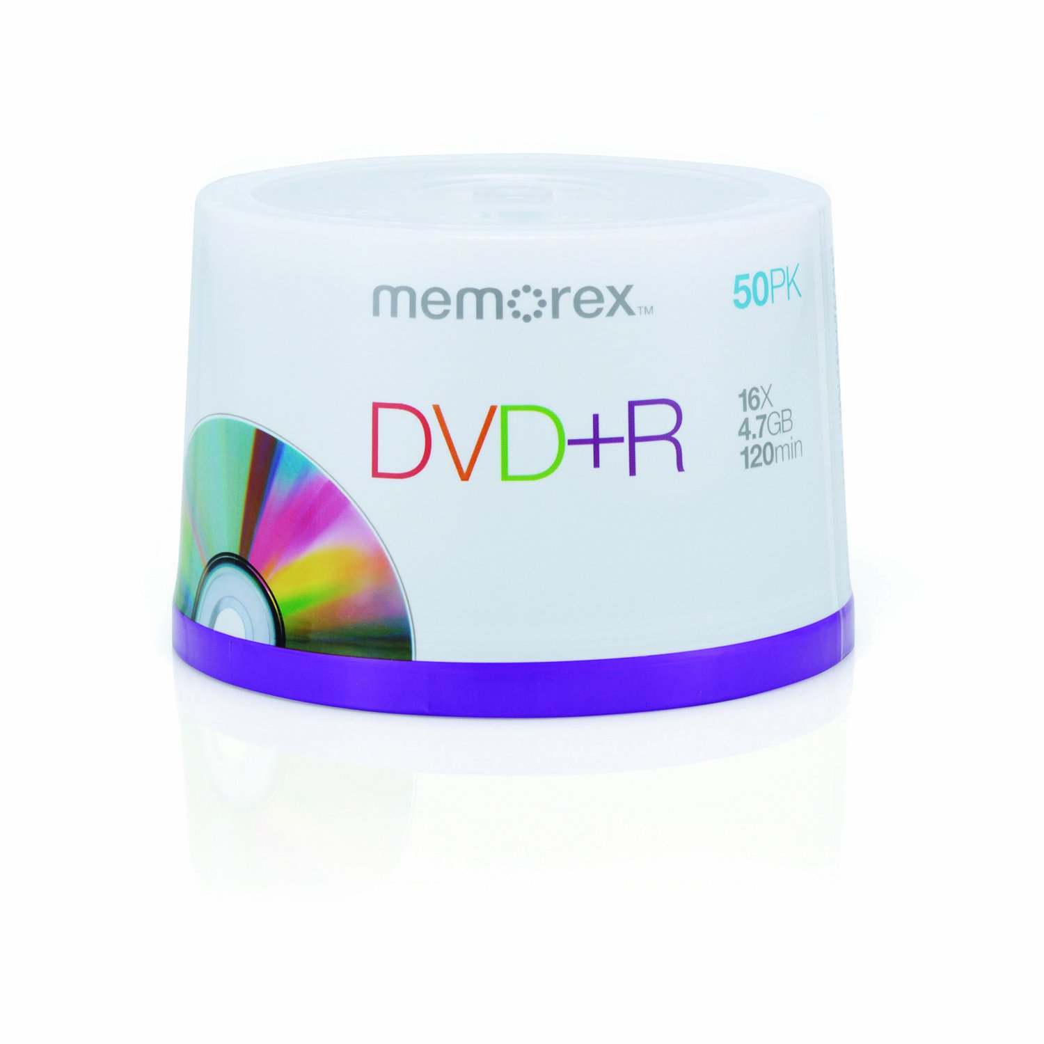 Memorex M00568 DVD+R 16x 50 Pack Cakebox