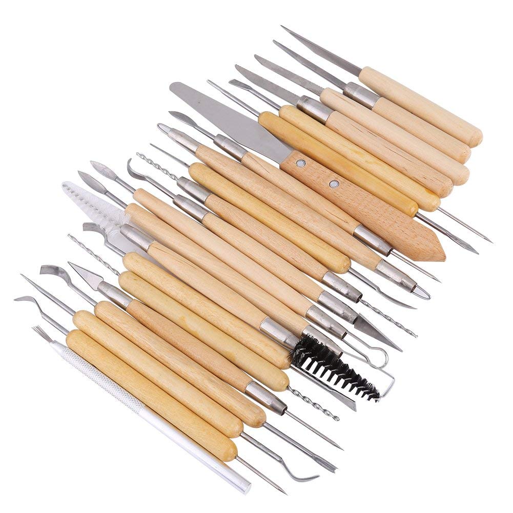 22pcs Strumenti di Intaglio di Strumenti di intagliodi,Diverse Dimensioni e Forme - Ideali per la Lavorazione di Argilla Ceramica