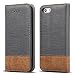 For iPhone 5S / SE Case,WenBelle Blazers Series,Stand Feature,Double Layer Shock Absorbing Premium Soft PU Color matching Leather Wallet Cover Flip Cases For apple iPhone SE/ 5S 4.0 inch Vitality Grey
