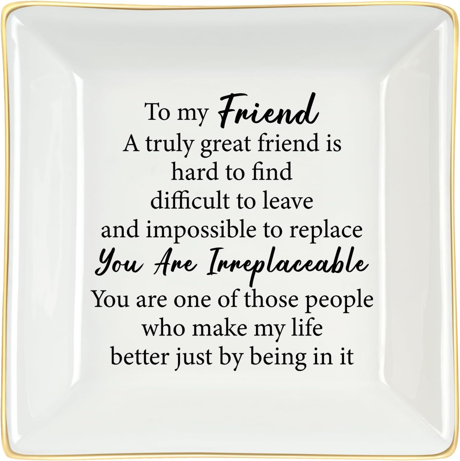 Homlouue Best Friend Presents for Women, Friend Ring Holder, Friendship Gifts for Women Friends, Birthday Gifts for Women Female Friends Bestie Sisters, Ceramic Ring Trinket Dish Jewelry Tray