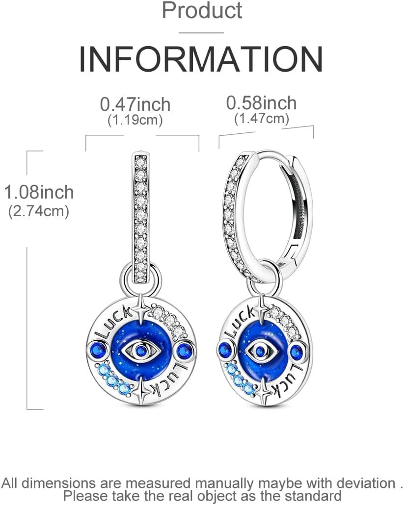 LAZA 925 Sterling Silver Hoop Earrings for Women, Hypoallergenic Huggie Butterfly Dangle Drop Earrings Colorful Flower Earrings Jewelry Gifts - Image 3