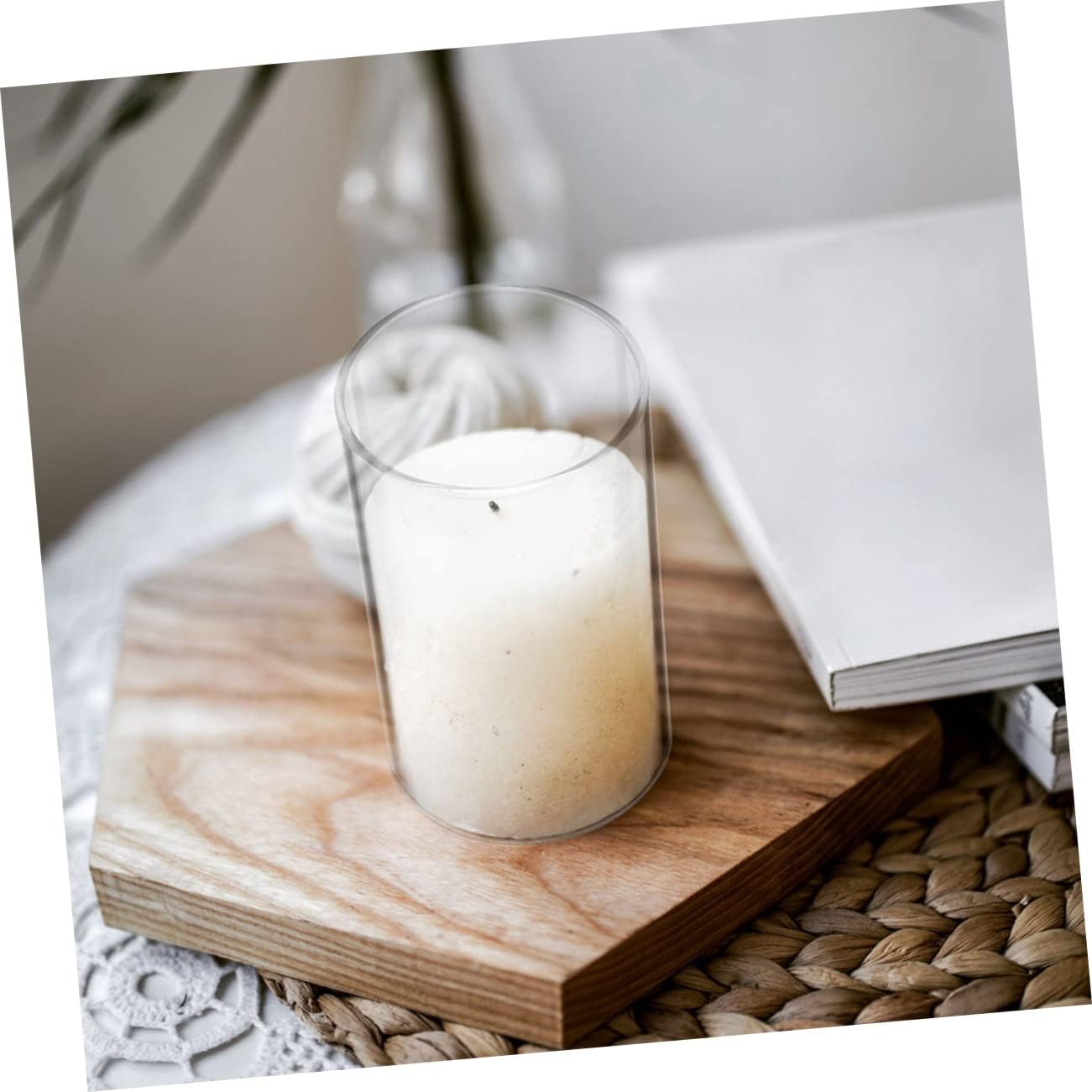 Alipis 3pcs Hurricane Candle Holder Sleeve Glass Shade for Decorative Candles Pillar Holders Dinner Light Fixtures