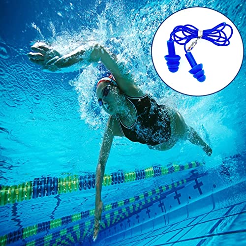 JZK 6 Paar Wiederverwendbare Silikon-Ohrstöpsel Mit Schnur - Wasserdicht, Weich Und Schwimmend Zum Schlafen, Schnarchen, Studieren, Surfen Und Reisen