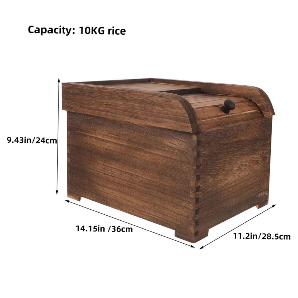 Gatuida 10kg Reisaufbewahrungsbehälter Holz mit Deckel für Trockene Vorräte