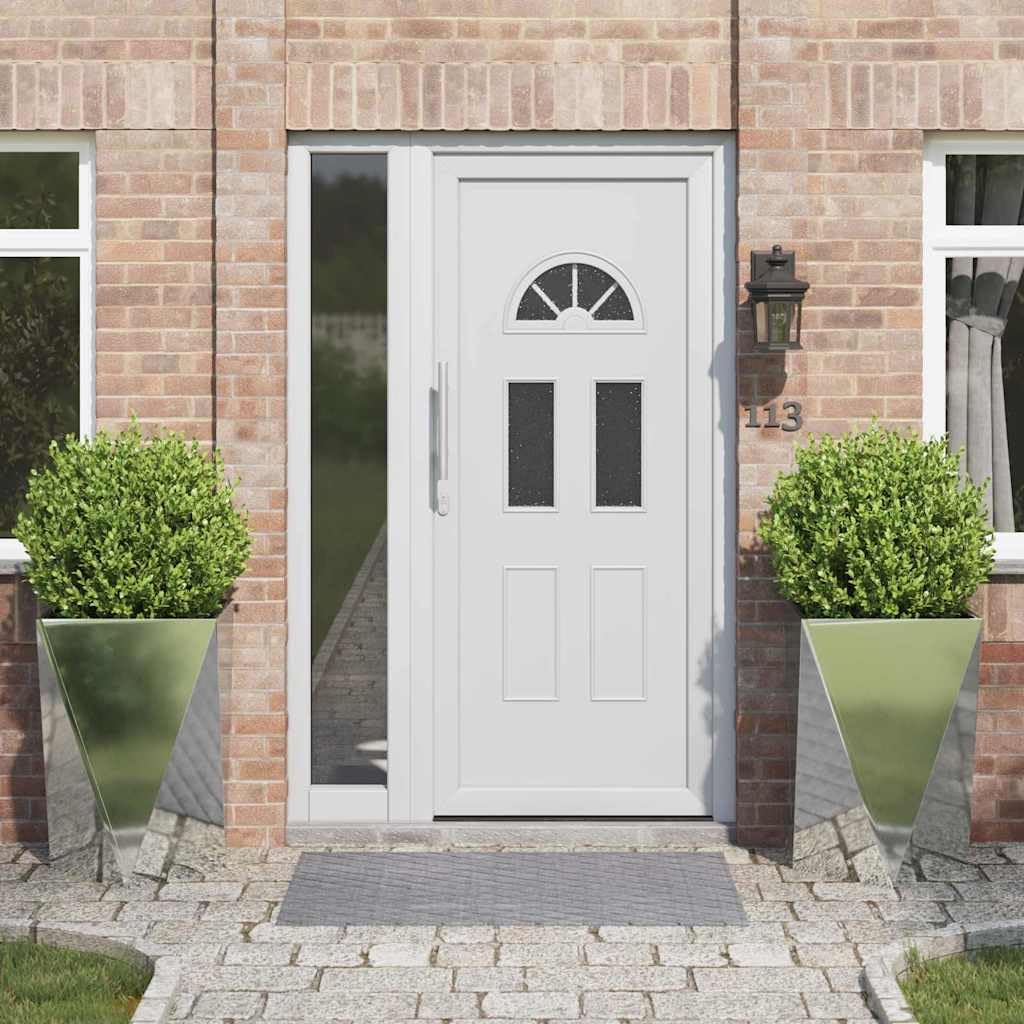 2er Set Pflanzkübel Silber 50x50x75 cm - Robuster Blumenkübel aus verzinktem Stahl für Garten, Terrasse und Balkon - Rechteckiger Pflanztopf mit modernem Design