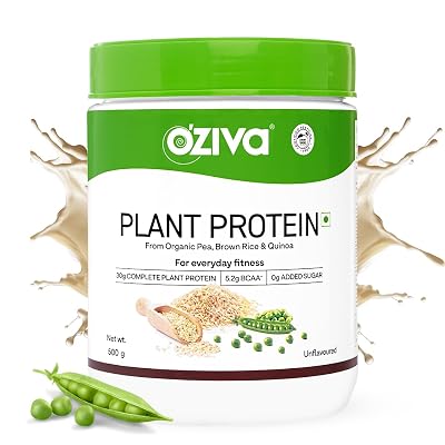 OZiva Plant Protein for Everyday Fitness | 30g Protein - Pea Isolate | Complete Plant Protein Powder | No Added Sugar, C