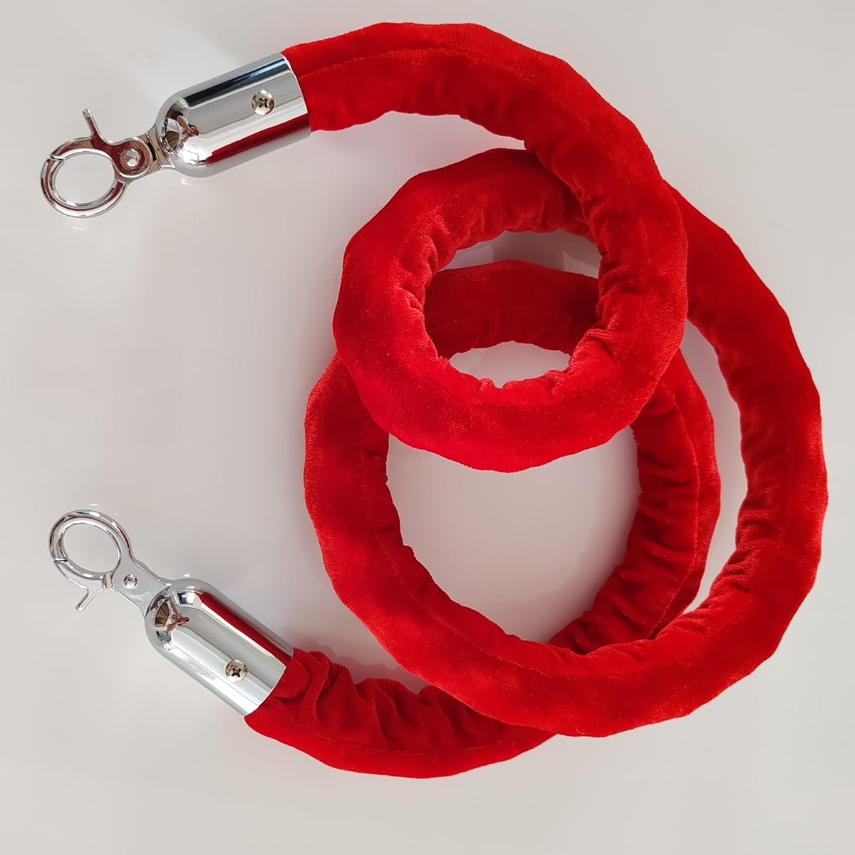 Velvet Red Stanchion Ropes, Queue Barrier Ropes for Crowd Control, Stanchion Twisted Rope Barriers for Stanchion Posts Queue Pole, Rope Safety Barrier 2-14Ft, 2PCS Hemp Rope(Gold,4ft/120cm)