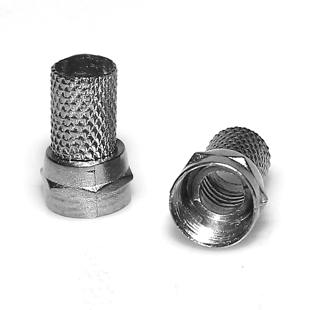 F Type Coaxial Cable Screw On Connector Twist On Type Fitting for RG6 Coax Adapter Plug (60 Pack)
