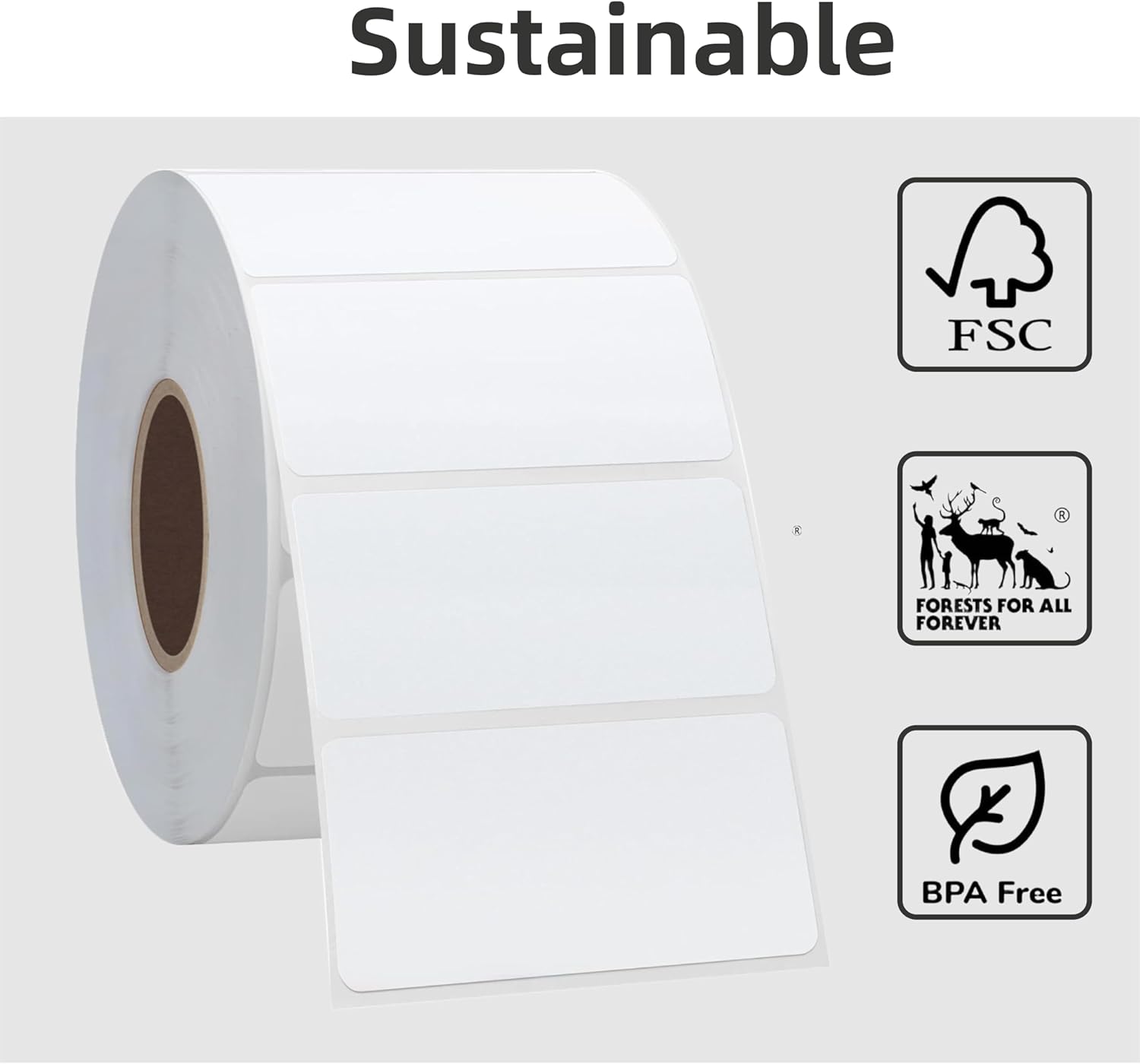 1000 2x1 Thermal Labels Roll, HUOJI White Thermal Printer Labels for Shipping, Barcode, and Packaging, Compatible with Rollo, Zebra, Munbyn Printers(Commercial Grade Stickers) - Image 4