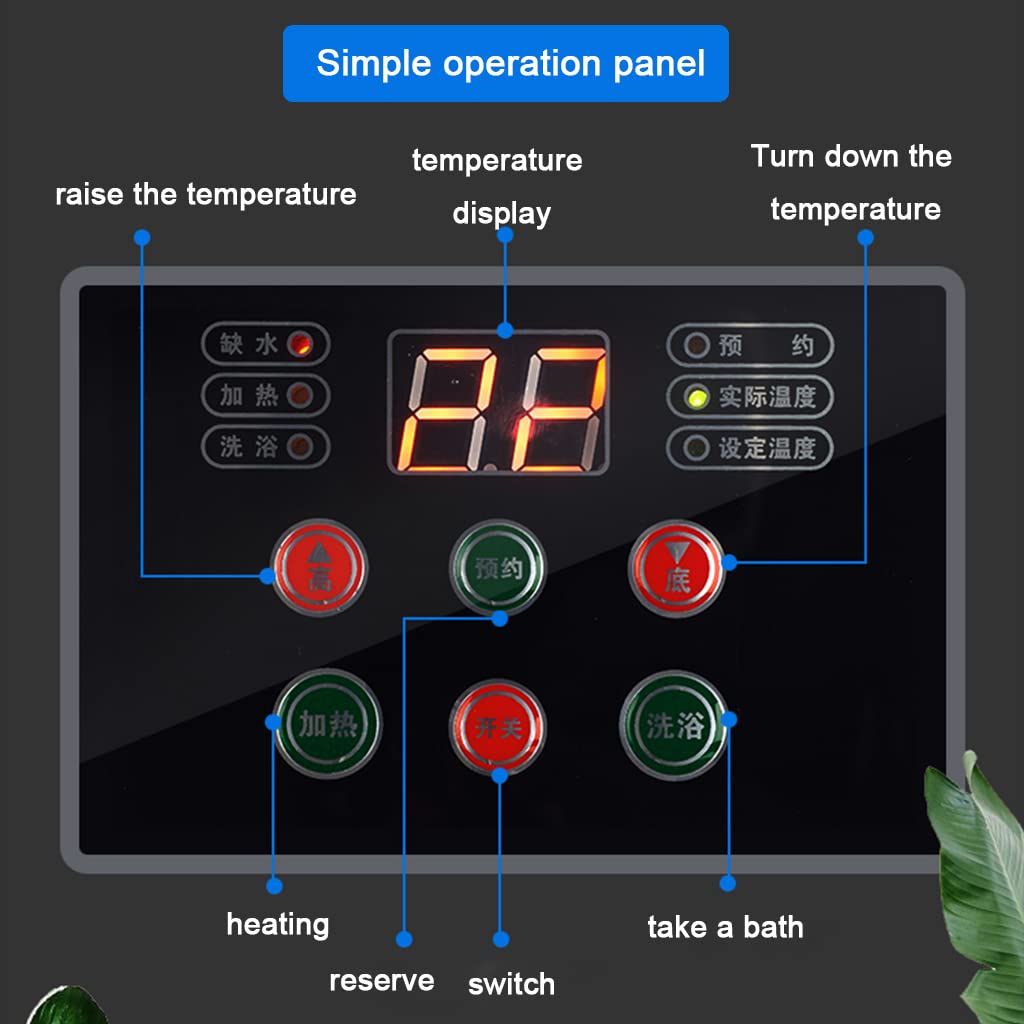 Calentador de agua eléctrico portátil con cabezal de ducha, calentador de agua instantáneo de 100 l, baño para acampar al aire libre, calentador de agua para baño, cocina, apagado automático, sistem