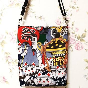 黒ねこ様 リクエスト 3点 まとめ商品お祭りポシェット　祭りワンショルダーバッグ Amazon.co.jp: 和柄 お祭り猫ちゃんポシェット 招き猫サコッシュ