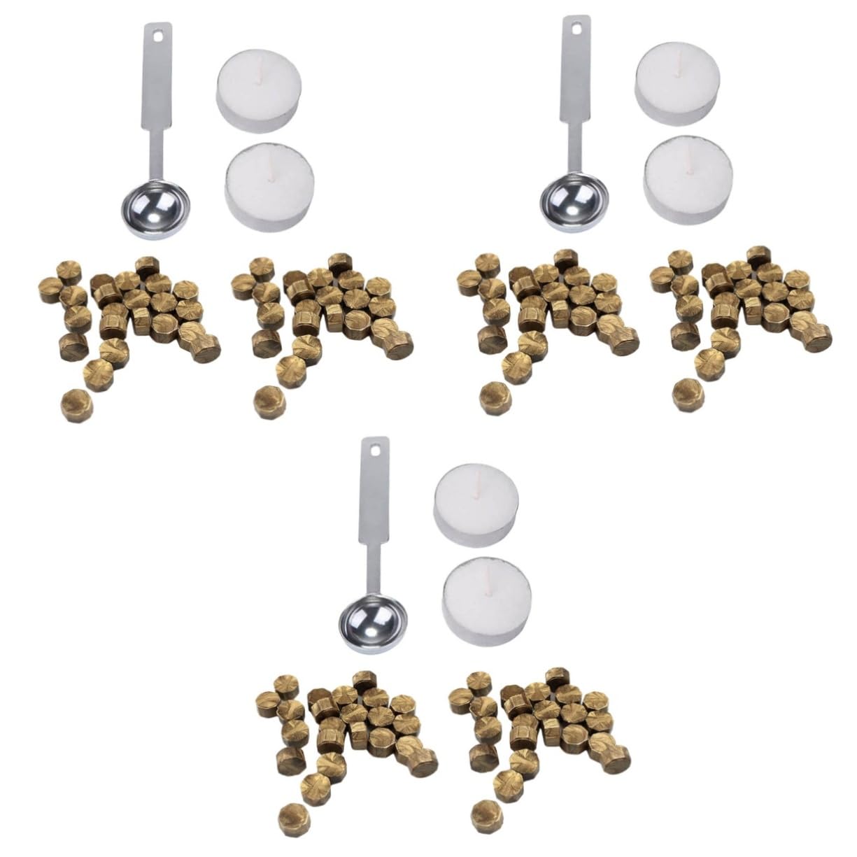 SHINEOFI Lot de 309 Perles De Cire Octogonales Cuillère À Cire Fondante Et 2 Bougies pour Enveloppes Invitations Et