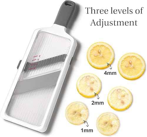 Miniatura 3 de Cortadora de mandolina segura para verduras, cuchilla de acero inoxidable ajustable, cortador para frutas y verduras, trituradora de repollo