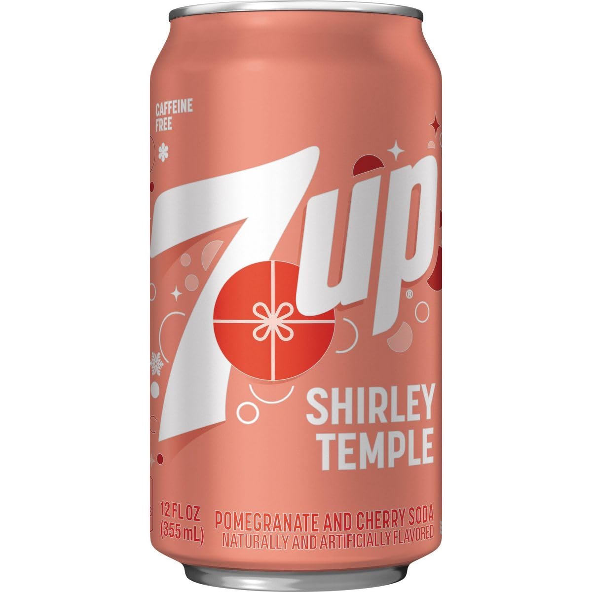 7UP Shirley Temple Pomegranate and Cherry Soda, Limited Edition, Caffeine-Free, 12 FL OZ Cans, 12 Pack