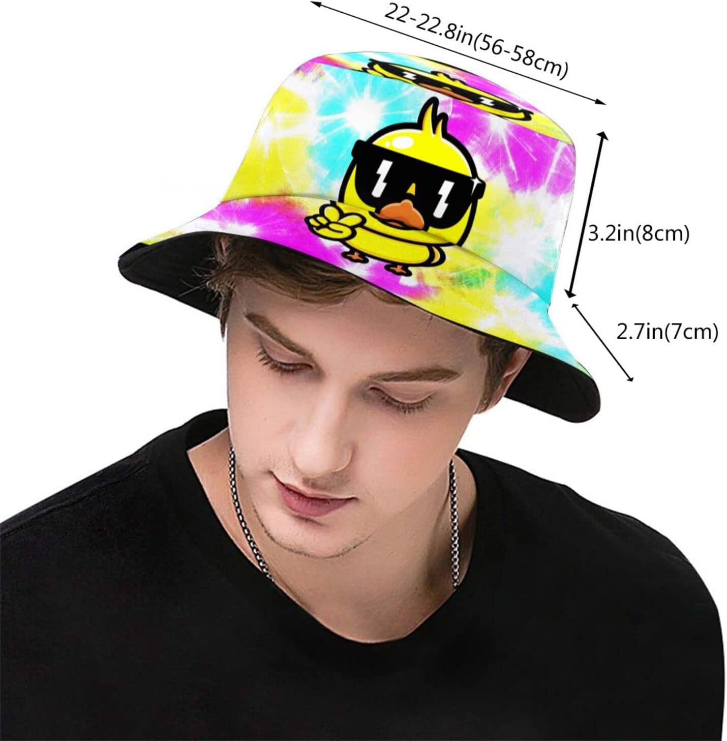 Funny Duck Bucket Hat Fisherman Hat Beach Travel Sun Hat Outdoor Cap for Unisex Men Women - Image 4