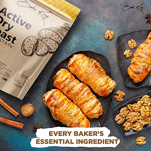 Image of BAKE KING Baker's Instant Yeast 500grm | Active Dry Yeast Powder for Baking Bread, Cake, Pizza and Cake