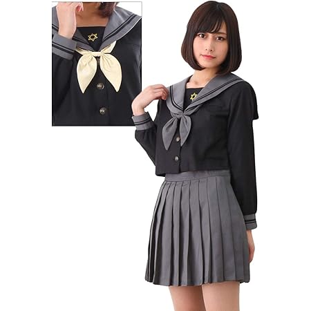 Amazon リボン2個付き Monoii セーラー服 コスプレ 長袖 女子高生 制服 コスチューム 黒 グレー 灰色 Jk 学生服 仮装 衣装 D006 コスプレ 仮装 通販 Amazon リボン2個付き Monoii セーラー服 コスプレ 長袖 女子高生 制服 コスチューム 黒 グレー 灰色 Jk 学生服 仮装 衣装 D006 コスプレ 仮装 通販