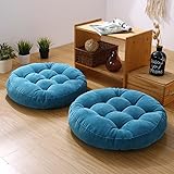 Gfobip Meditation Floor Pillow Set of 2 Large Round Floor Cushions for Adults Tufted Corduroy Floor Seat Pillows Cushion for Living Room Tatami Yoga,Sky Blue 22x22 Inch