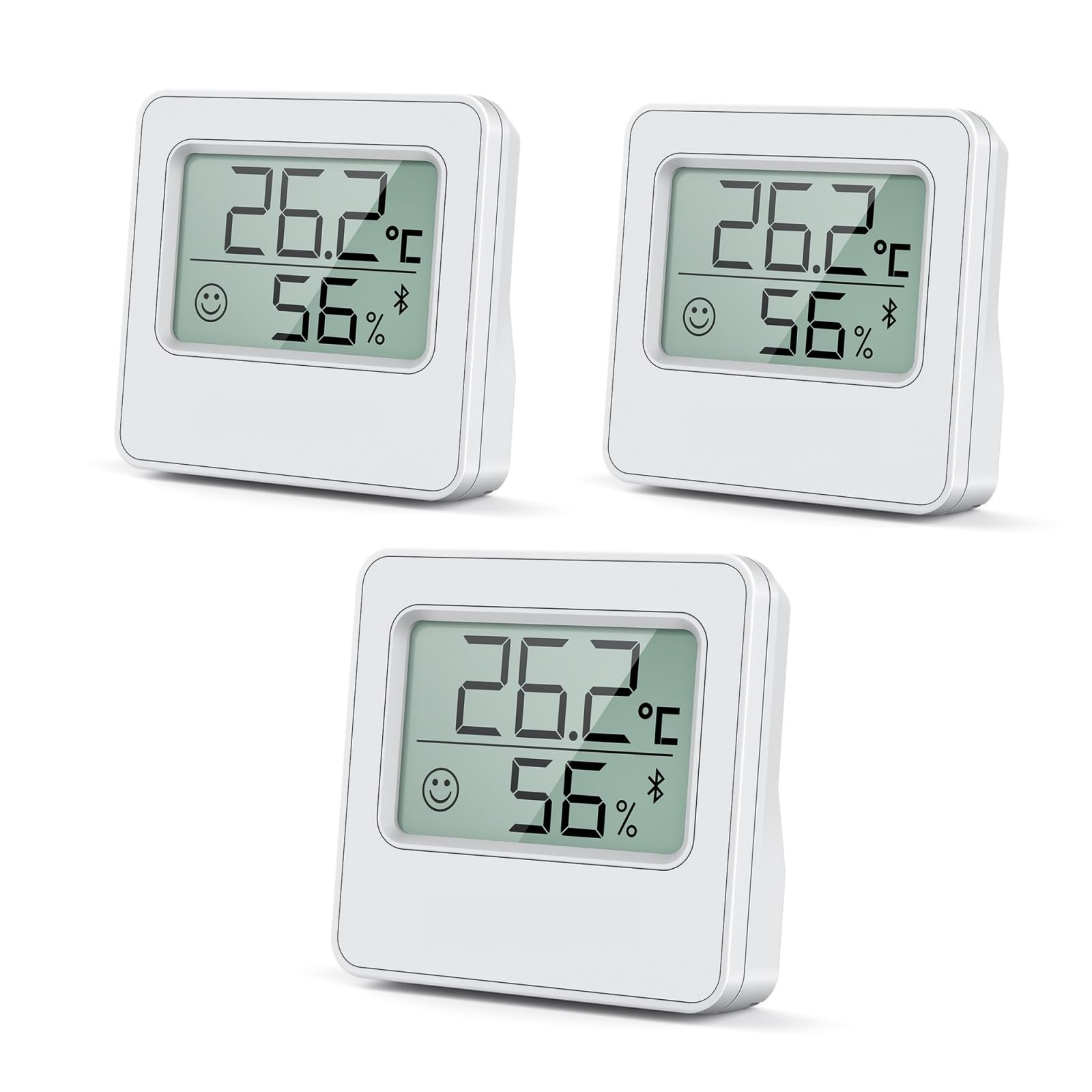 80M Inteligentny Bezprzewodowy Termometr Cyfrowy Higrometr Kryty Mini Pokojowy Stacja Pogodowa Z Danymi DokłAdne I łAtwe Do Odczytania(3 Pcs White)