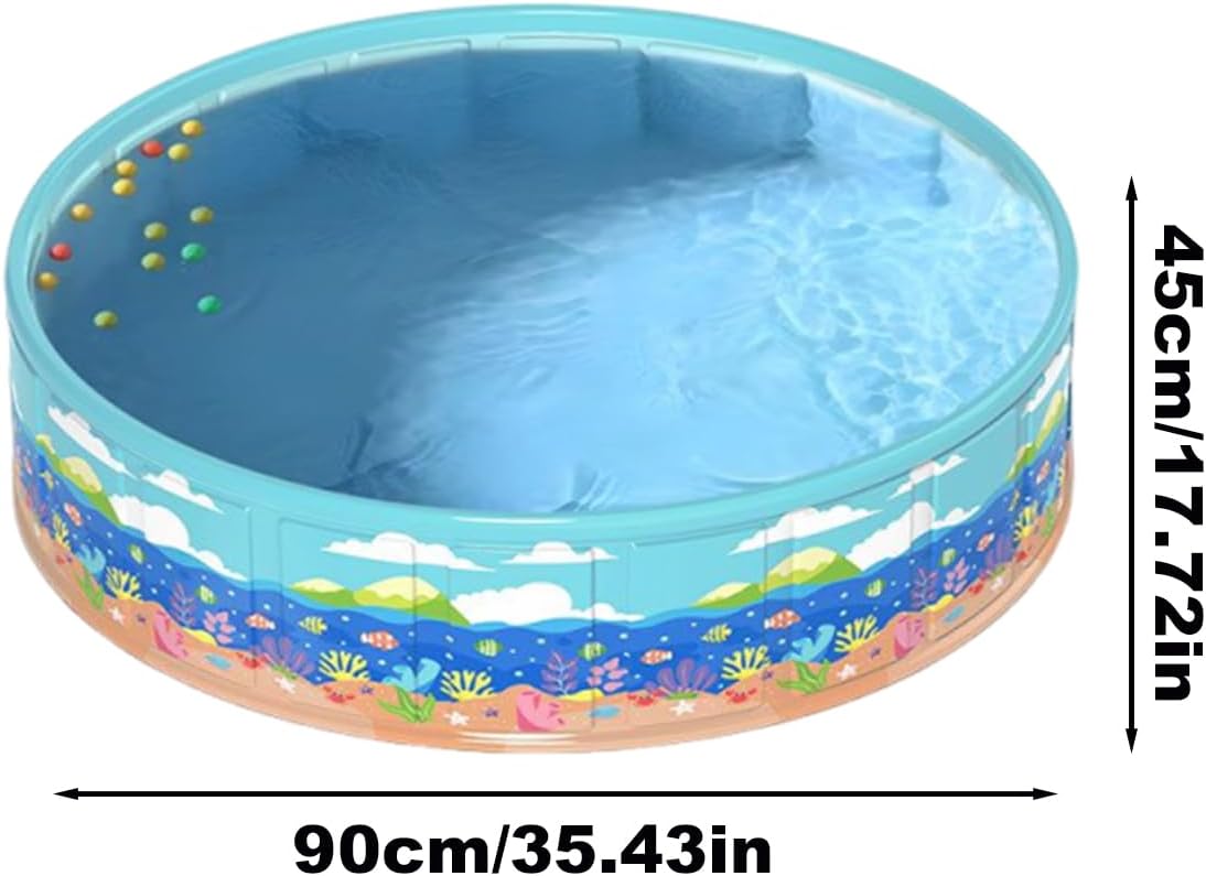 Kids Wading Pool | PVC Non-Inflatable Child Folding Bath Pool | Portable Bathing Tub for Backyard Garden Yard Water Party