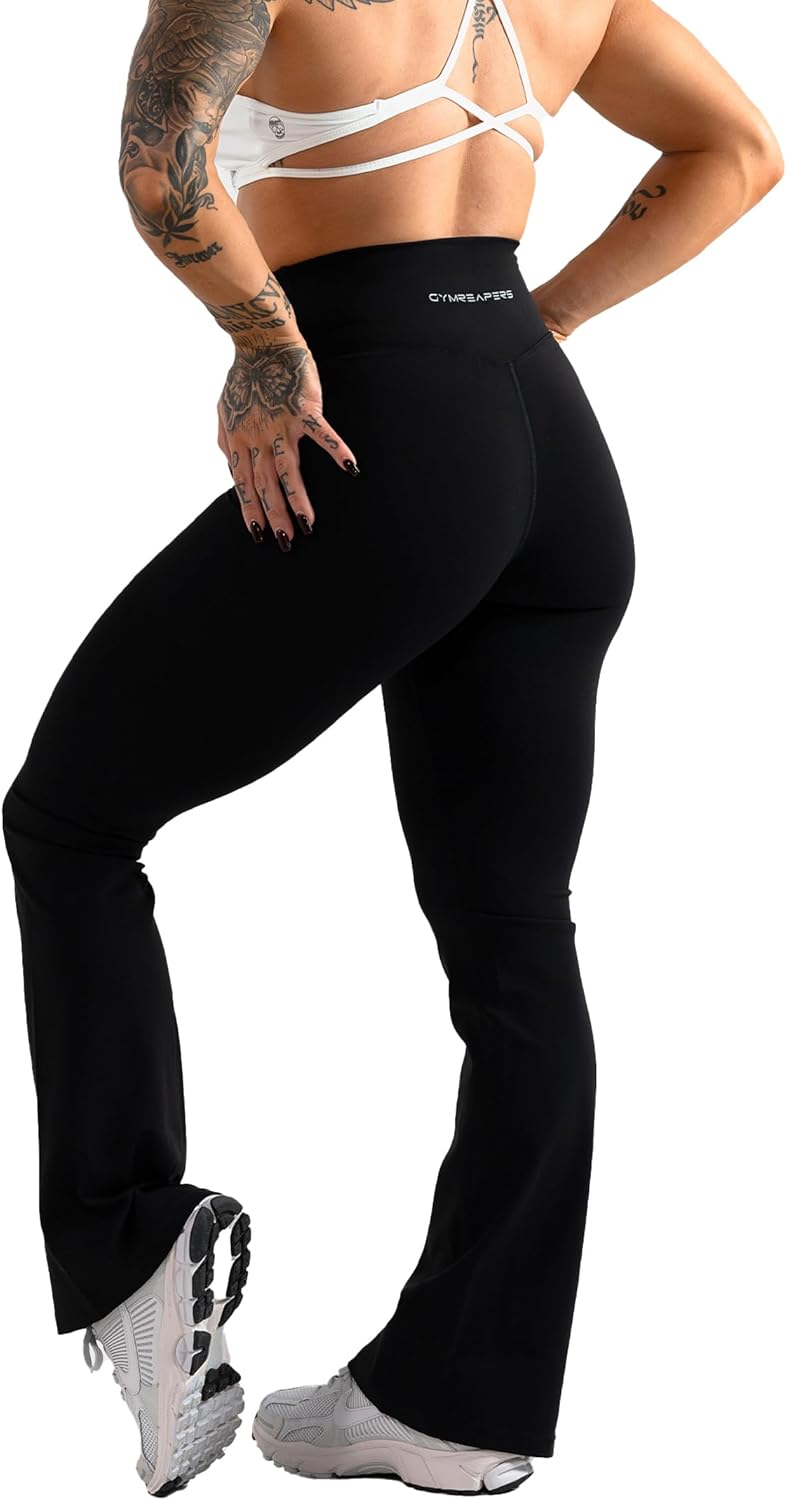 Gymreapers High Waisted Flare Leggings for Women Stretchy Workout Bootcut Gym Leggings - Tummy Control Wide Leg Yoga Pants - Image 2