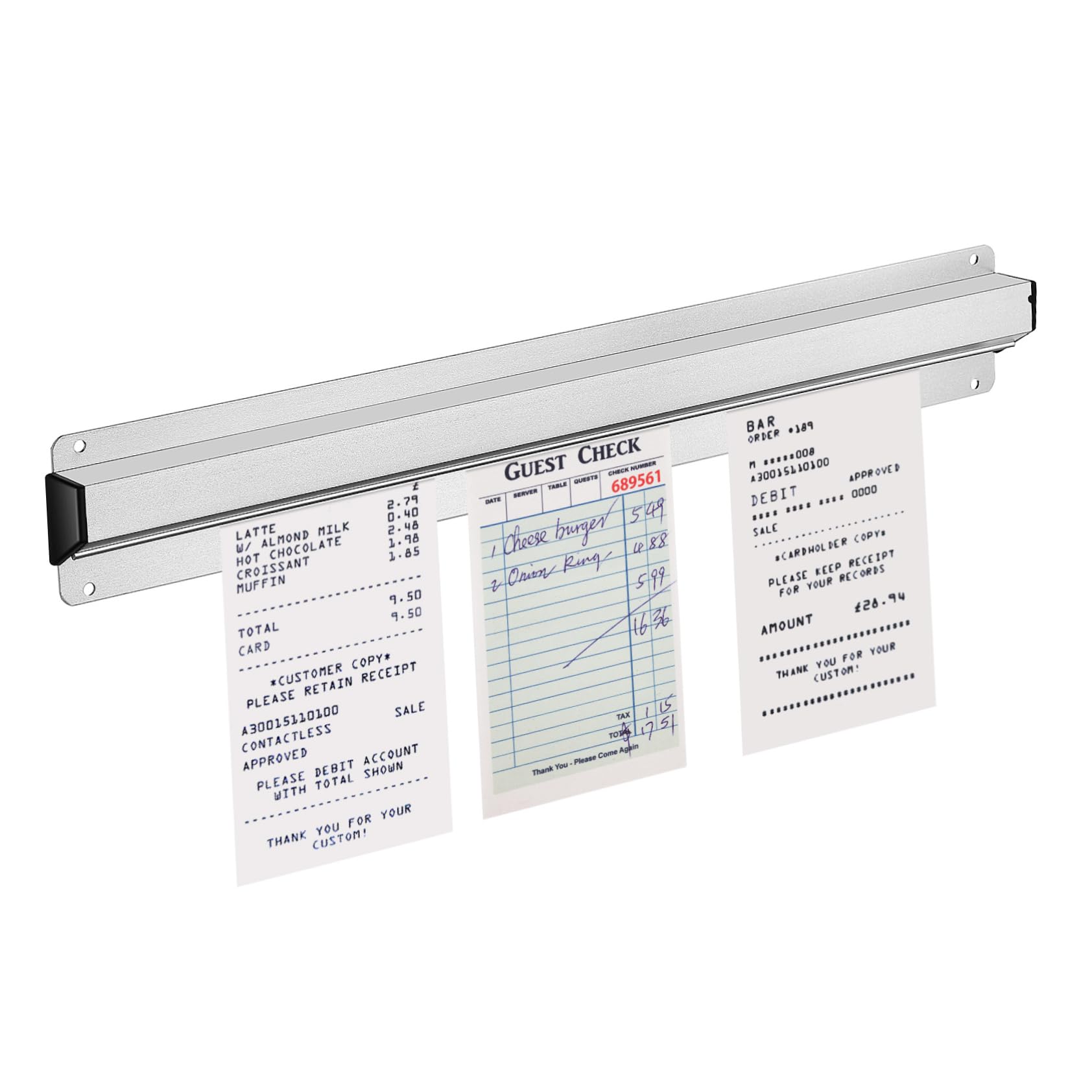 SOLUSTRE Ticket Holder for Kitchen Wall Mounted Receipt Organizer with Adhesive Backing Order Grabber Elegant Design for Restaurants and Cafes