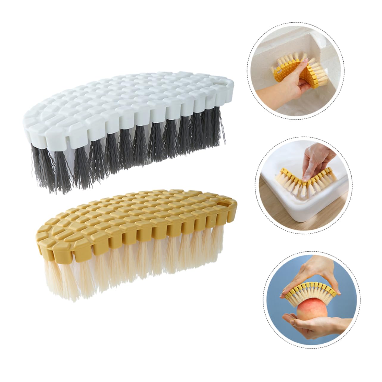 Zerodeko 5 Set Pennello Per La Pulizia Del Domestico Setola Macchia Microfibra Scrubber Piccola Spazzola Per La Pulizia Spazzola Per Vestiti Spazzola Manuale Plastica 2 Pezzi * 5