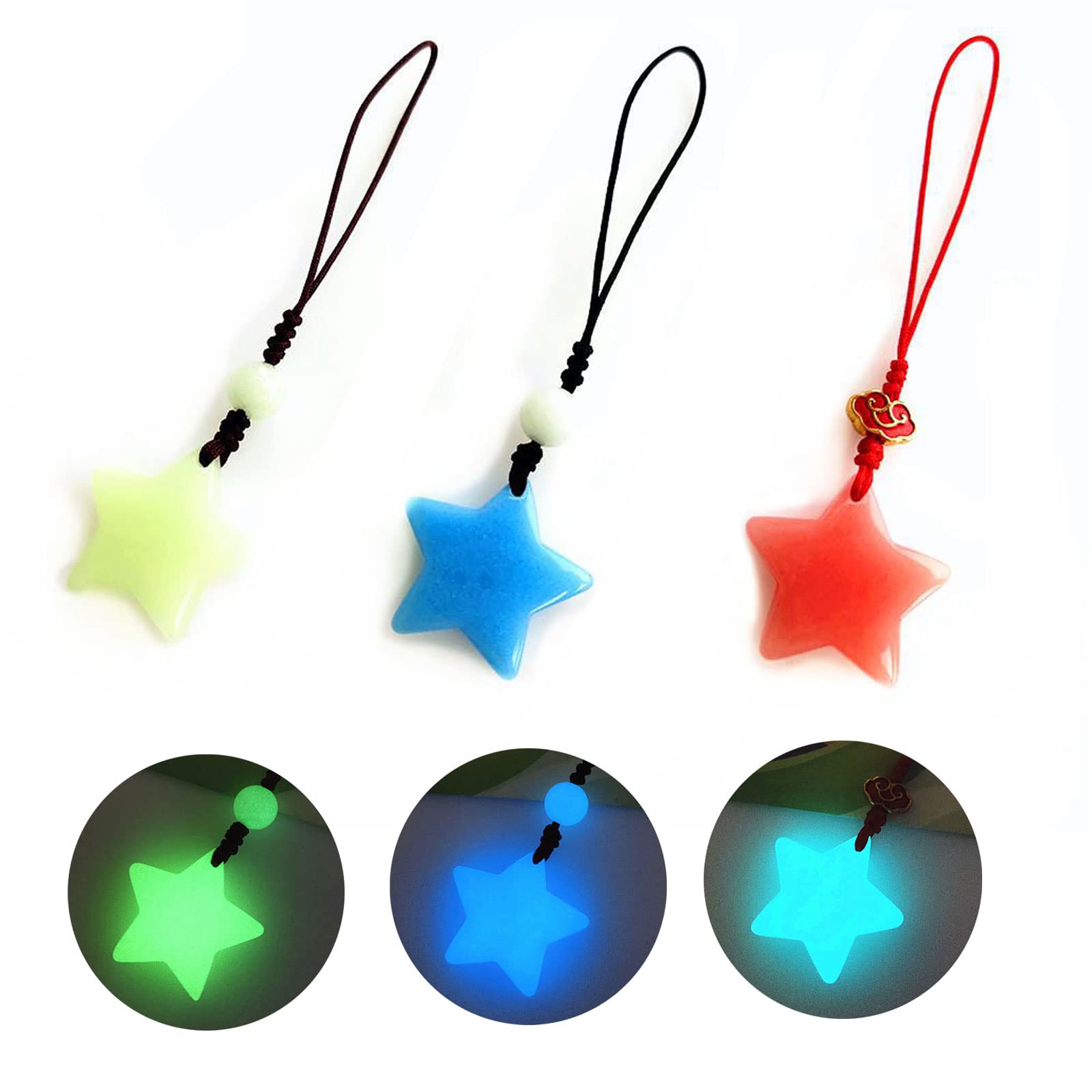 Portachiavi luminoso a forma di stella, alla moda, unisex, con