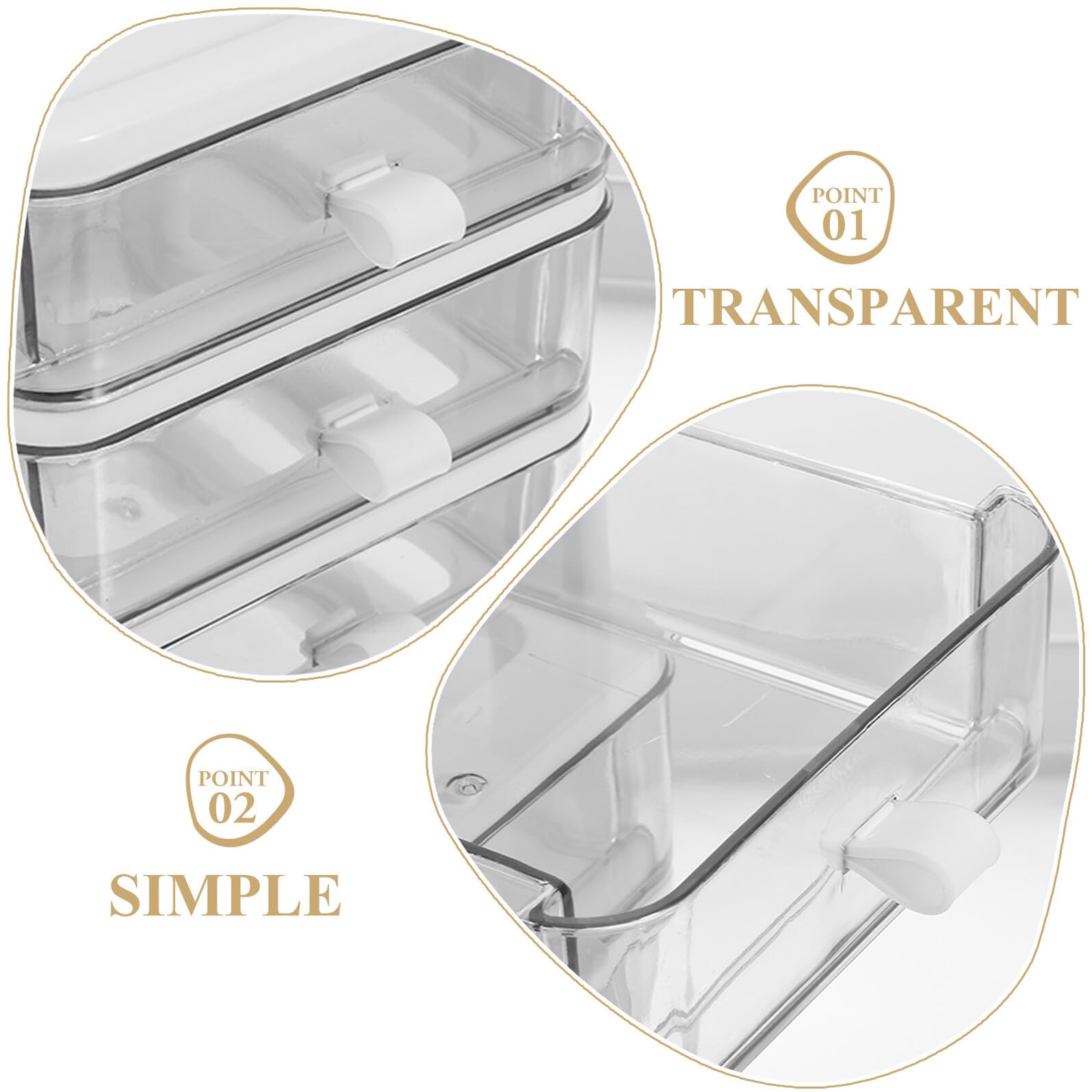 Organizador de Escritorio Cajonera Plástica Transparente Resistente Almacenaje Cosméticos Papelería Multifuncional Compacta