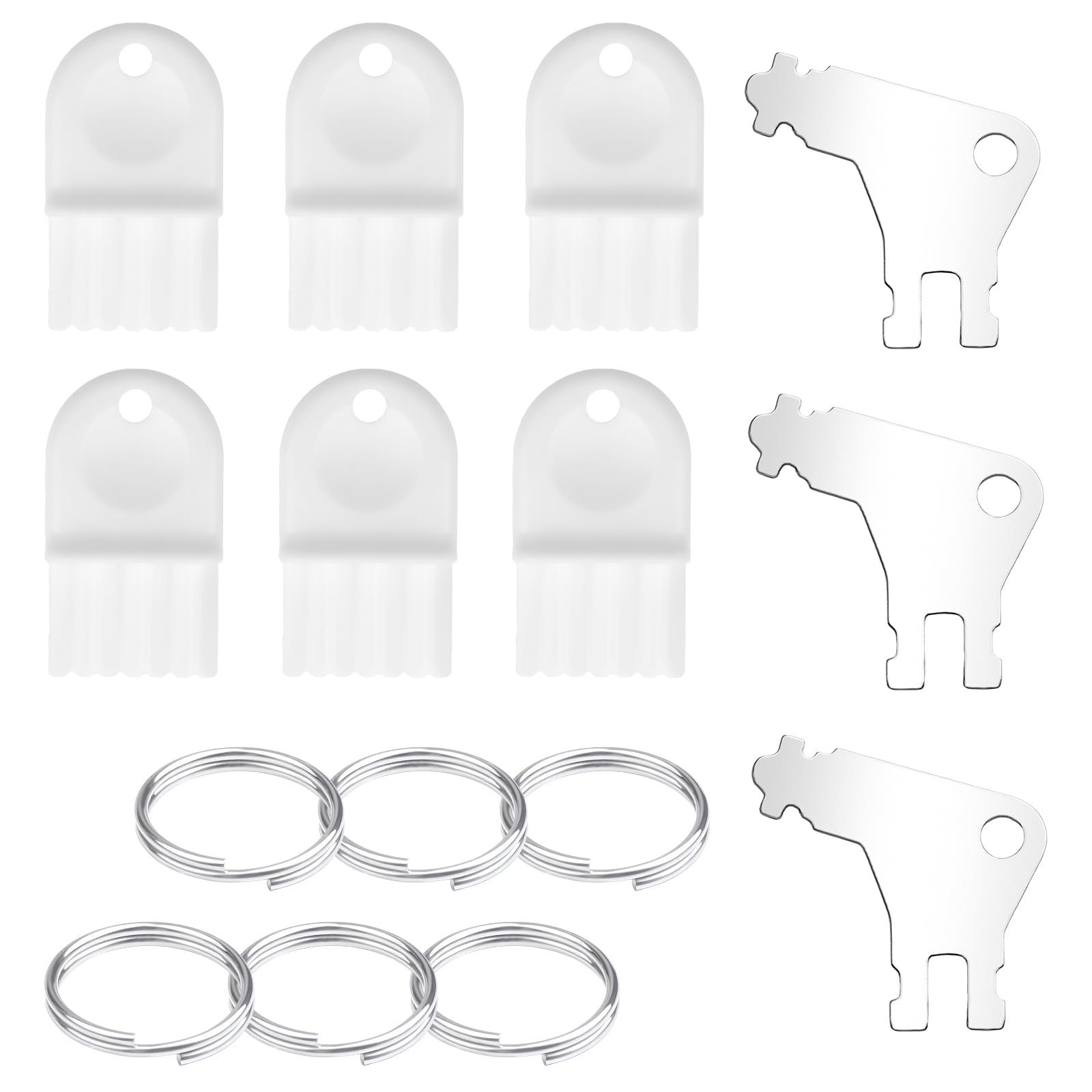 6PCS Paper Towel Dispenser Key, White Plastic & Metal Commercial Restroom Keys, Toilet & Papering Towel Key Replacement, Paper Towel and Toilet Dispenser Keys Set for Office, Hotel, Restaurant Use