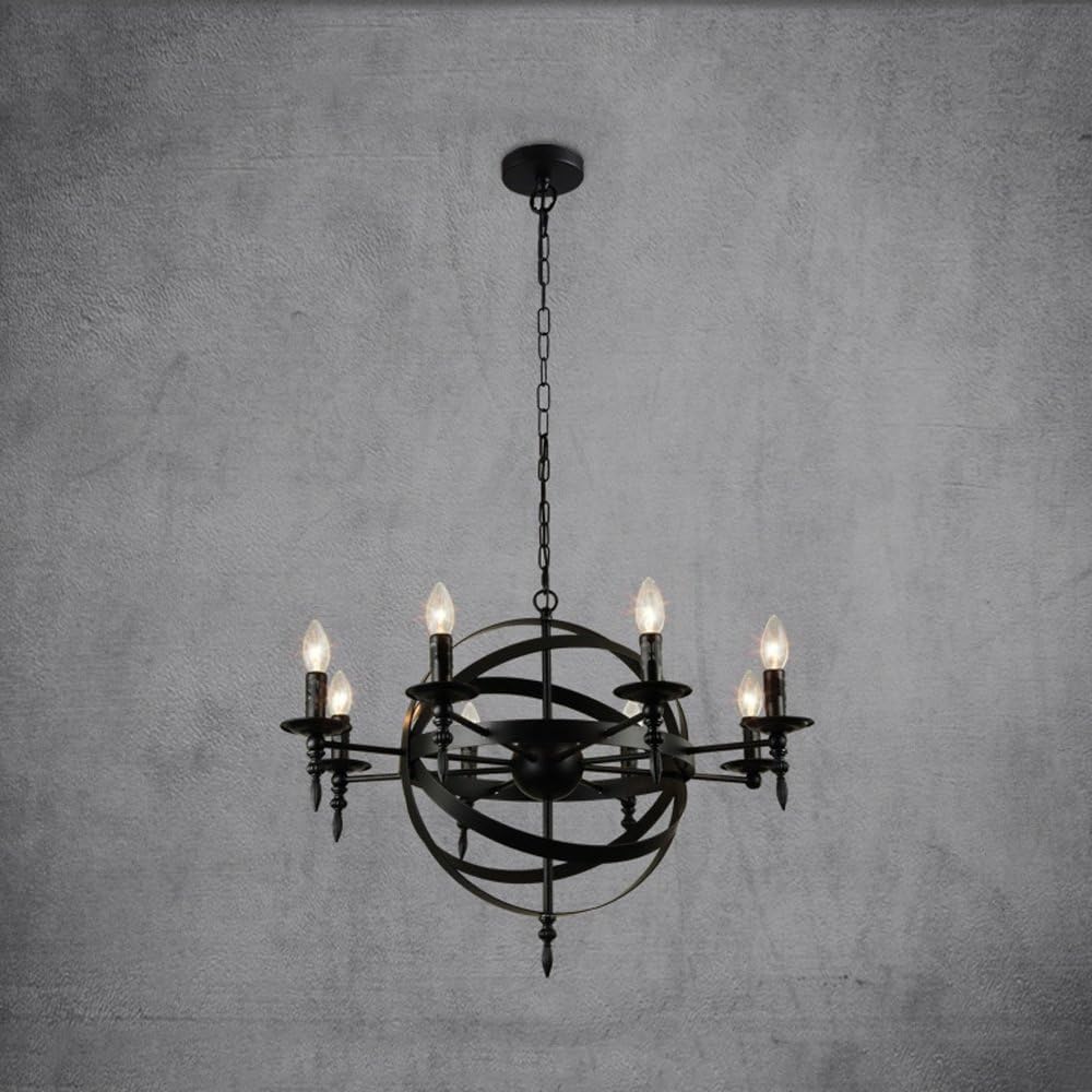 Lustre rétro vintage et suspension style industriel américain 6 douilles