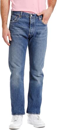 Levi's 501 Original Jeans Uomo - Regular Straight Fit - Stonewash (0114) - Vita Alta, Chiusura Con Bottoni, Puro Cotone - 38W X 32L